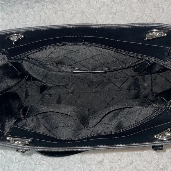 Michael Kors Jet Set Large Monogram Shoulder Bag Tote & Studded Wallet Set Black - Picture 12 of 17